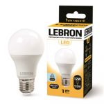 Лампа LED LEBRON L-A60, 12W, E27, 6500K, 1100Lm
