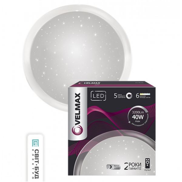 Светильник LED VELMAX V-CL-GALAXY, 40W, SMART, 405X73мм, 3000K-6500K, 3200LM, угол 140