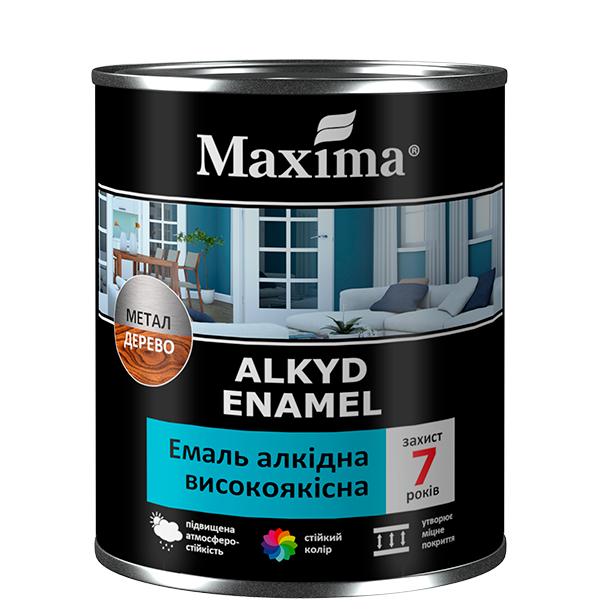 Эмаль алкидная высококачественная, белая матовая Maxima
